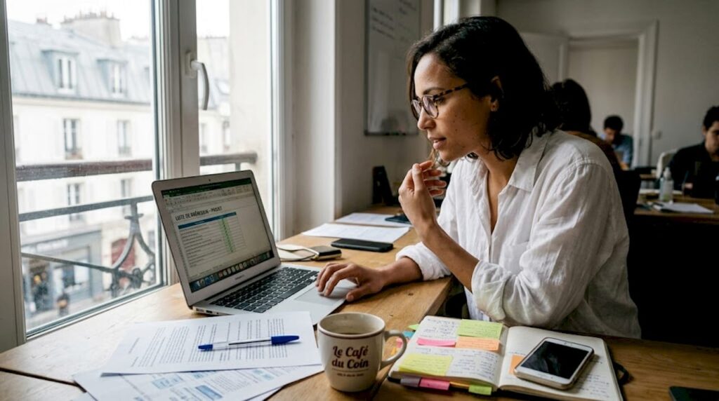 Une femme s'assure qu'elle remplit bien les conditions nécessaires pour suivre une formation de personnel navigant commercial.